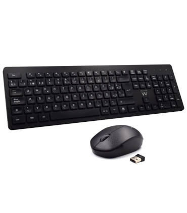 COMBO TECLADO RATON EWENT ESPANOL TECLAS CONCAVAS RF INALMABRICO NEGRO