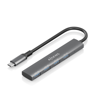 HUB AISENS USB 31 USB C USB C M 4XTIPO A H GRIS 15CM
