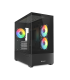CAJA GAMING mATX SHARKOON MK6 RGB 3XVENT 120MM 2XUSB SN FUENTE NEGRO