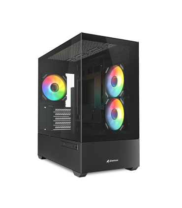 CAJA GAMING mATX SHARKOON MK6 RGB 3XVENT 120MM 2XUSB SN FUENTE NEGRO