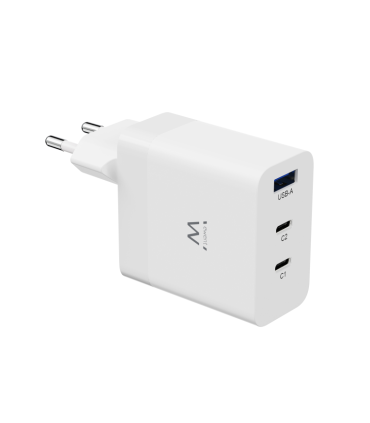 CARGADOR MOVIL EWENT CARGA RAPIDA PUERTOS 2 USB C Y 1 USB A 65W BLANCO