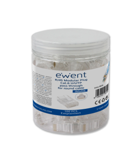 CONECTOR EWENT RJ45 CAT 6 U UTP EASYCONNECT PARA CABLE AWG 23 26 100 UND