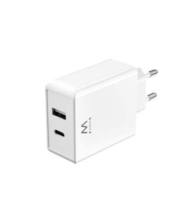 CARGADOR MOVIL EWENT CARGA RAPIDA PUERTOS USB C Y USB A 45W BLANCO