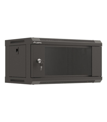 ARMARIO LANBERG MURAL RACK 19 4U 540X350 FLAT PACK NEGRO PUERTA CRISTAL