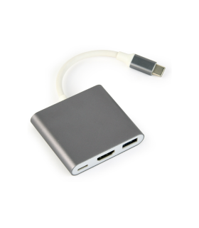 MULTIADAPTADOR GEMBIRD USB TIPO C GRIS ESPACIAL
