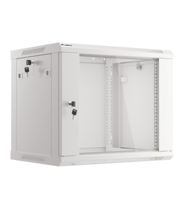 ARMARIO LANBERG MURAL 9U 600X450 RACK 19 FLAT PACK V2 PUERTA CRISTAL GRIS