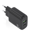 CARGADOR AISENS GAN 30W, 1XUSB-C PD3.0 QC4.0, 1XUSB-A QC3.0, NEGRO