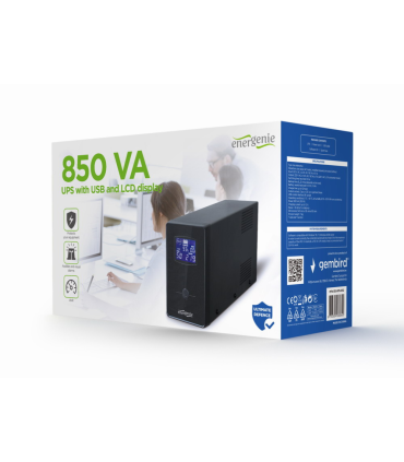 SAI GEMBIRD CON USB Y DISPLAY LCD 850 VA NEGRO