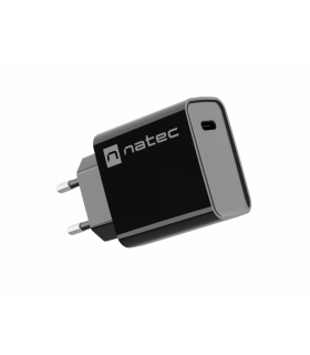CARGADOR NATEC RIBERA 20W 1XUSB C PD30 QC30 NEGRO