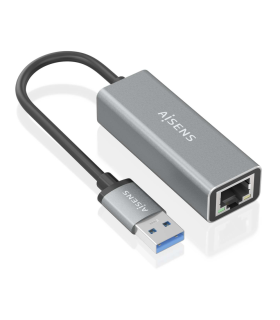 CONVERSOR AISENS USB 30 A ETHERNET GIGABIT 10 100 1000 GRIS 15CM