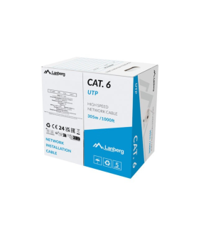 BOBINA CABLE DE RED LANBERG UTP RJ45 CAT6 SOLIDO CCA 305M GRIS FLUKE PASSED CF