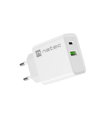 CARGADOR NATEC RIBERA 20W 1XUSB A 1XUSB C PD30 QC30 BLANCO