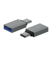 MINI ADAPTADOR AISENS ALUMINIO USB 3.2 GEN1 3A USB-C/M-A/H GRIS