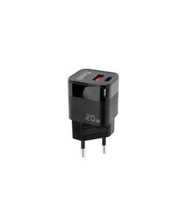 CARGADOR DE PARED TOOQ USB C PD USB A QC 20W NEGRO