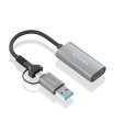 CONVERSOR AISENS ALUMINIO USB-A/M+USB-C/M-HDMI/H 1080P@60HZ 15CM