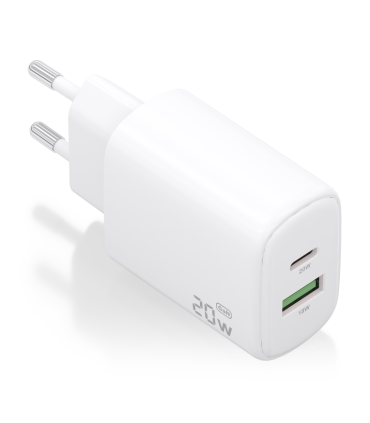 CARGADOR AISENS GAN 20W 1XUSB C PD30 1XUSB A QC30 BLANCO