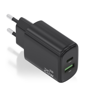 CARGADOR AISENS GAN 20W 1XUSB C PD30 1XUSB A QC30 NEGRO