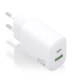 CARGADOR AISENS GAN 25W 1XUSB C PD30 1XUSB A QC30 BLANCO