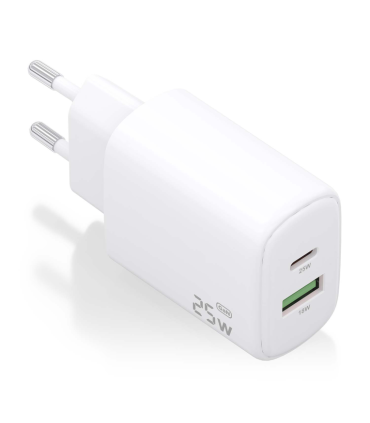 CARGADOR AISENS GAN 25W 1XUSB C PD30 1XUSB A QC30 BLANCO
