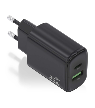 CARGADOR AISENS GAN 25W 1XUSB C PD30 1XUSB A QC30 NEGRO