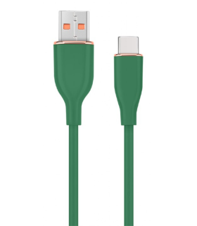 CABLE DE CARGA Y DATOS GEMBIRD USB TIPO C DE SILICONA PREMIUM 15 M VERDE