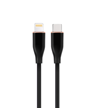 CABLE DE CARGA Y DATOS GEMBIRD USB TIPO C A 8 PINES DE SILICONA PREMIUM 15M BK