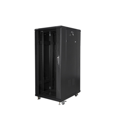 ARMARIO LANBERG 19 27U 600X800 FLAT PACK NEGRO CON PUERTA DE CRISTAL