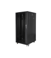 ARMARIO LANBERG 19" 27U 600X800 FLAT PACK NEGRO CON PUERTA DE CRISTAL