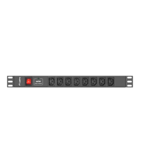 REGLETA LANBERG 1U 16A RACK 19 8X SOCKET IEC C13 NEGRO 2M