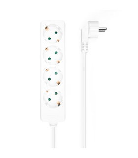 REGLETA AISENS BASE 4 TOMAS SIN INTERRUPTOR CABLE 3x15MM2 14M BLANCO