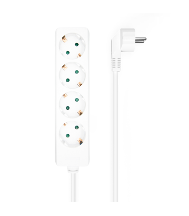REGLETA AISENS BASE 4 TOMAS SIN INTERRUPTOR CABLE 3x15MM2 14M BLANCO