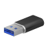 MINI ADAPTADOR AISENS USB 32 GEN2 USB 20 3A USB C H A M NEGRO