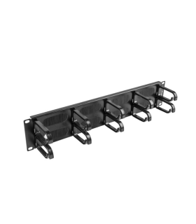 ORGANIZADOR DE CABLES LANBERG 10 ANILLOS 19 2U TIPO B CON CEPILLO NEGRO