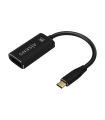 CABLE CONVERSOR AISENS ALUMINIO USB-C A DISPLAYPORT 8K60HZ NEGRO 15CM