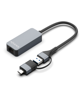 CABLE CONVERSOR AISENS USB32 GEN1 USB AUSB C A ETHERNET 25G GRIS 15CM