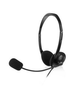 AURICULARES EWENT CHAT EW3567 NEGRO MICROFONO ALAMBRICO JACK 35 MM