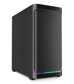 CAJA GAMING ATX SHARKOON AK4 2XVENT 120MM 3XUSB SN FUENTE NEGRO RGB STRIP