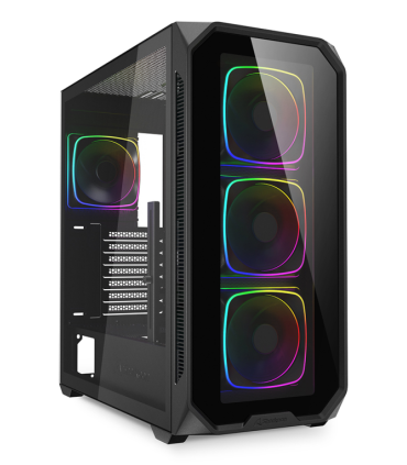 CAJA GAMING ATX SHARKOON AK5G RGB 4XVENT 120MM 3XUSB SN FUENTE NEGRO