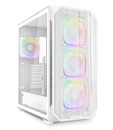 CAJA GAMING ATX SHARKOON NAK5M RGB 4XVENT 120MM 3XUSB SN FUENTE BLANCO