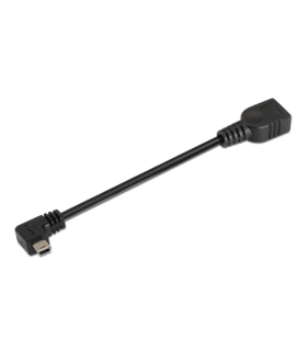 CABLE AISENS USB 20 OTG ACODADO TIPO MINI B M A H NEGRO 15CM
