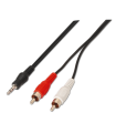 CABLE AISENS AUDIO ESTEREO JACK 3.5 M-2XRCA M NEGRO 3.0M