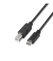 CABLE AISENS USB 2.0 IMPRESORA 3A TIPO USB-C M-B/M NEGRO 1.0M