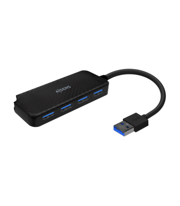 HUB AISENS USB 30 TIPO A M 4XTIPO A H NEGRO 15CM