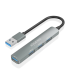 HUB AISENS USB 30 ALUMINIO 1XUSB30 A H 3XUSB20 A H GRIS 10CM