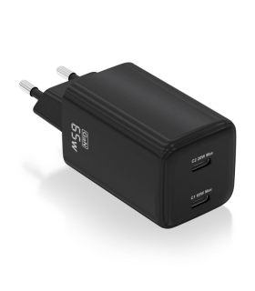 CARGADOR AISENS GAN 65W 2XUSB C PD30 QC40 NEGRO