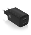CARGADOR AISENS GAN 65W 2XUSB-C PD3.0 QC4.0 NEGRO