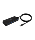 HUB AISENS USB 31 USB C USB C M 4XTIPO A H NEGRO 60CM