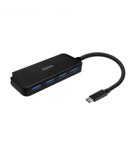 HUB AISENS USB 31 USB C USB C M 4XTIPO A H NEGRO 15CM