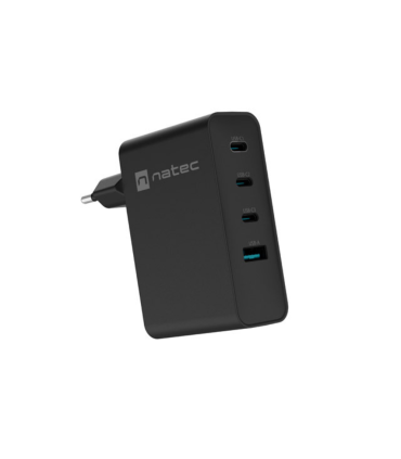 CARGADOR NATEC RIBERA GAN 100W 3XUSB C 1XUSB A PD30 QC30 NEGRO