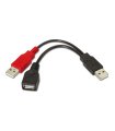 CABLE AISENS USB 2.0 A/M+A ALIMENTACION/M-A/H NEGRO 15CM